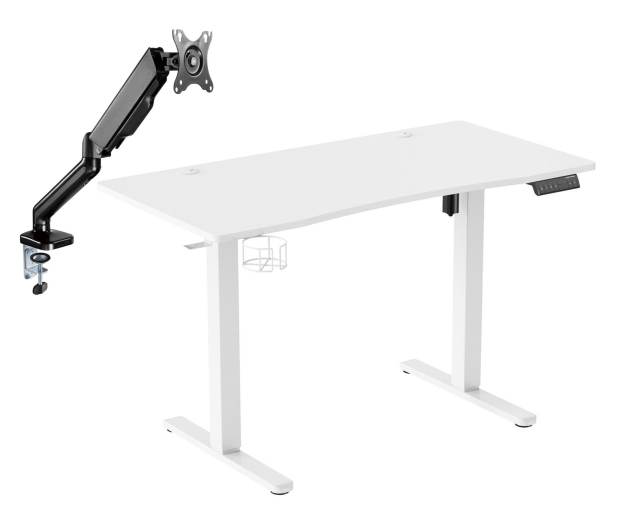 Silver Monkey Biurko elektryczne ED-120 white + UM-600 (sprężyna gazowa) - 1351453 - zdjęcie